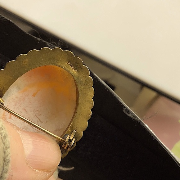 Vtg. 28” Gold Necklace With Elegant Gold Brooch Cameo Of Japanese Woman (Pasco) - Picture 6 of 6